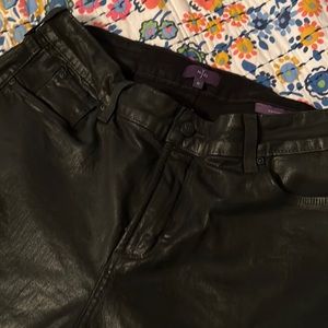 NYDJ: not your daughter faux leather jeans . Worn only once, no alterations